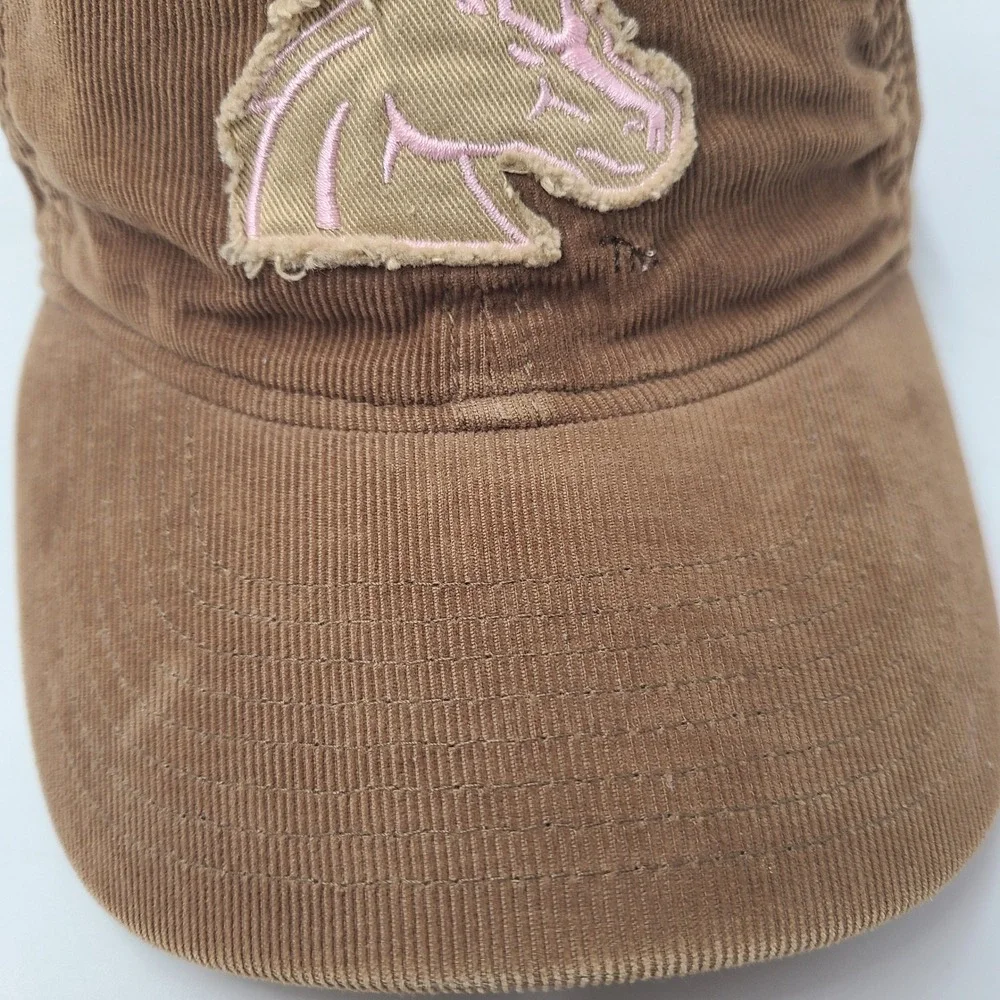 Women Boise State Broncos Hat Strapback (Fits Small) Adidas Brown Pink‎ Corduroy